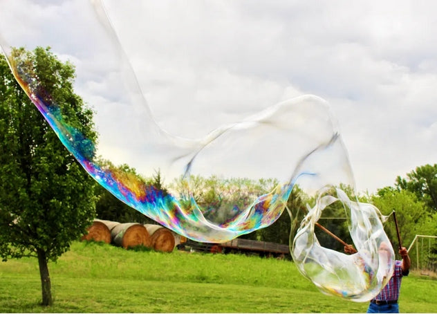 Liquid for Soap Bubbles Large and Small 10 liters + 3 DIFFERENT POLES SET Kind bubble solution