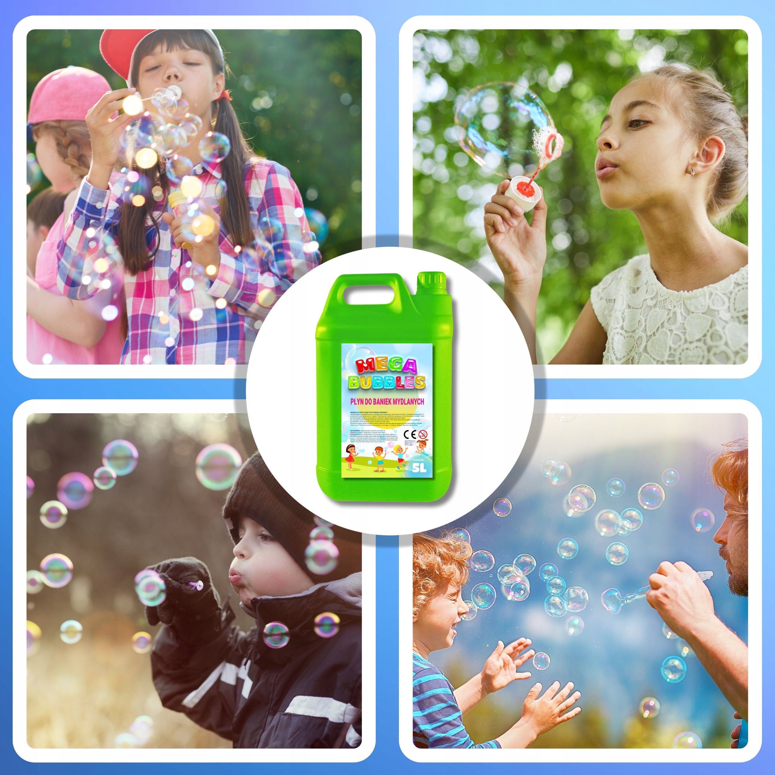 Liquid for Soap Bubbles Large and Small 10 liters MEGA BUBBLES 2 x 5l Brand no brand