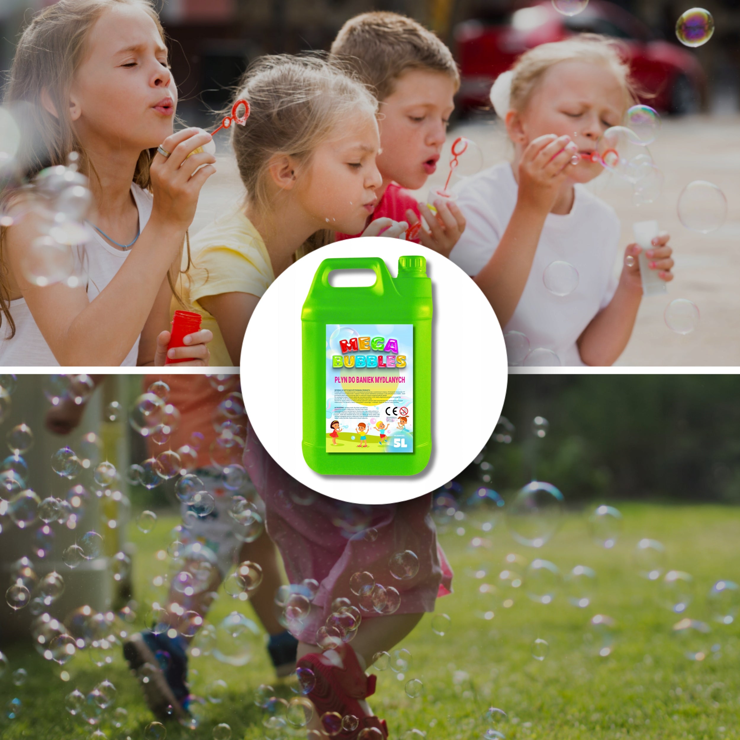 Liquid for Soap Bubbles Large and Small 10 liters MEGA BUBBLES 2 x 5l Color other