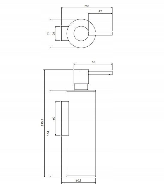 Liquid soap dispenser hanging anthracite Omnires Modern Project MP60721AT EAN (GTIN) 5902539856842