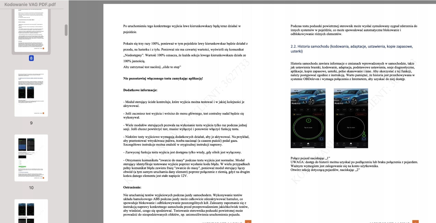 List of encodings for OBD eleven 11 VCDS Encoding VAG TESTER INTEJFERS OBD2 Manufacturer code KODOWANIE.VAG