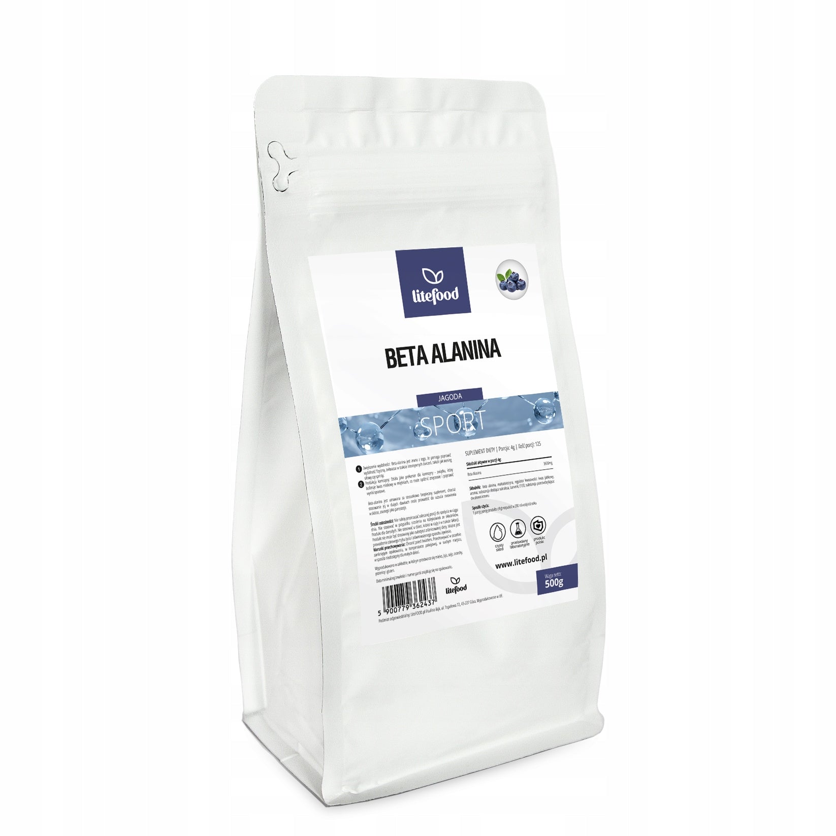 LiteFOOD - Beta Alanine - Blueberry - 500 g - Powder