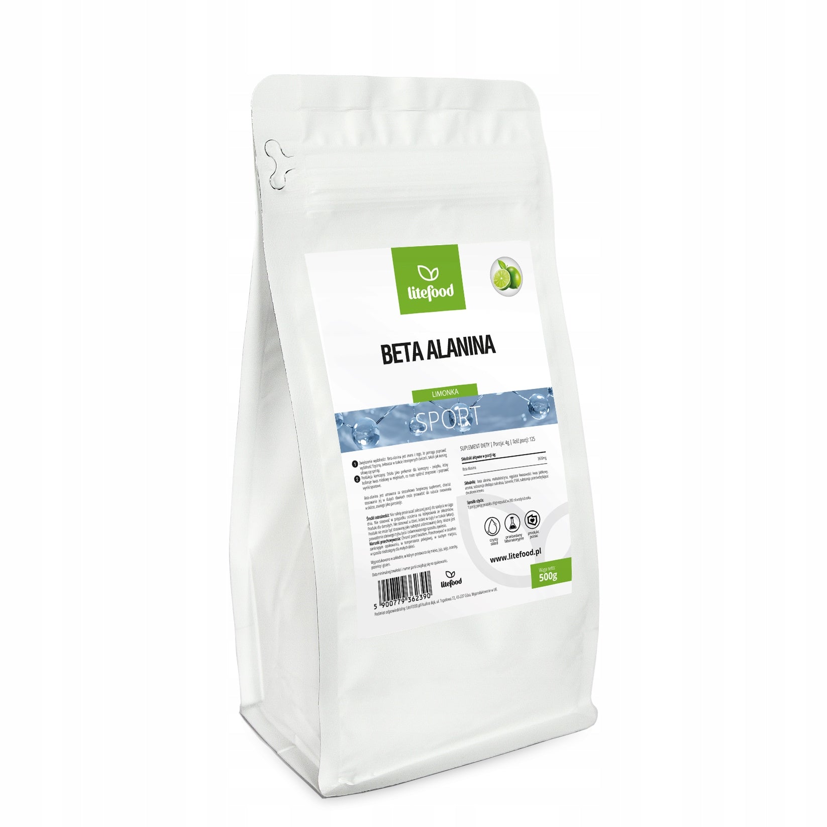LiteFOOD - Beta Alanine - Lime - 500 g - Powder