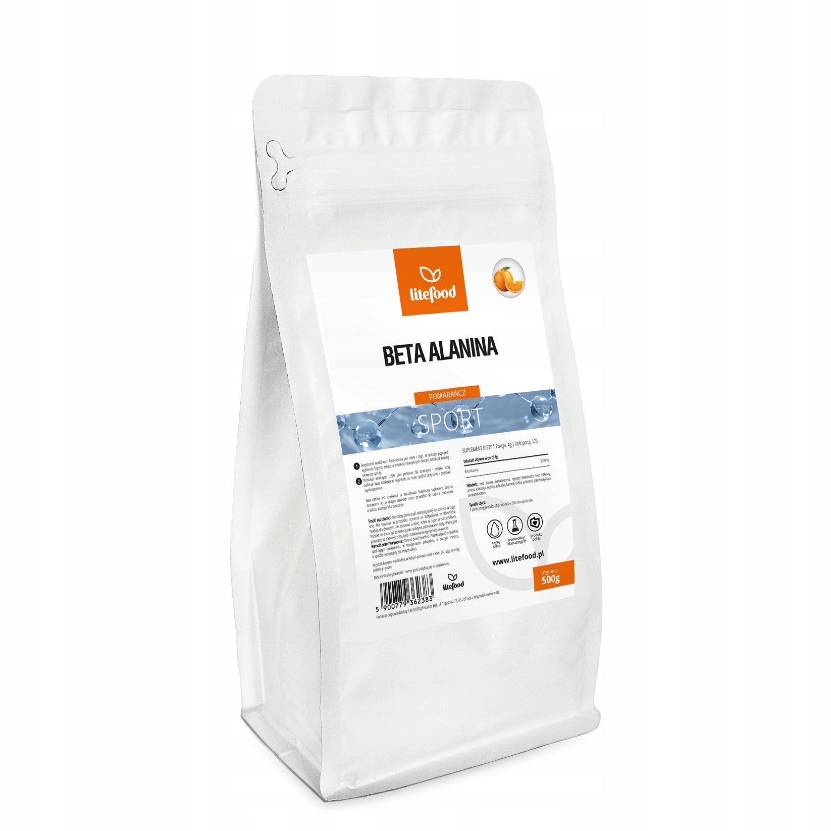 LiteFOOD - Beta Alanine - Orange - 500 g - Powder