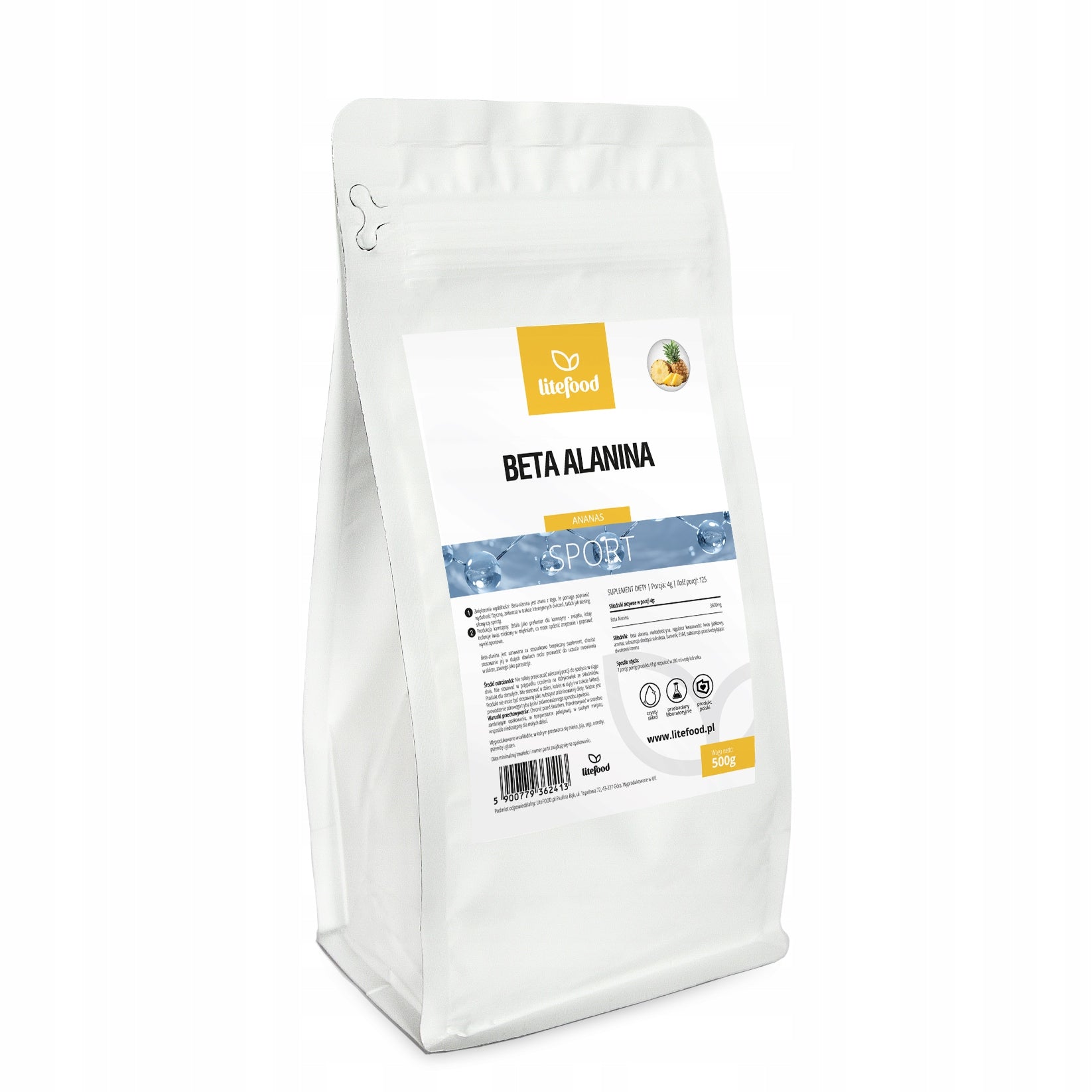 LiteFOOD - Beta Alanine - Pineapple - 500 g - Powder