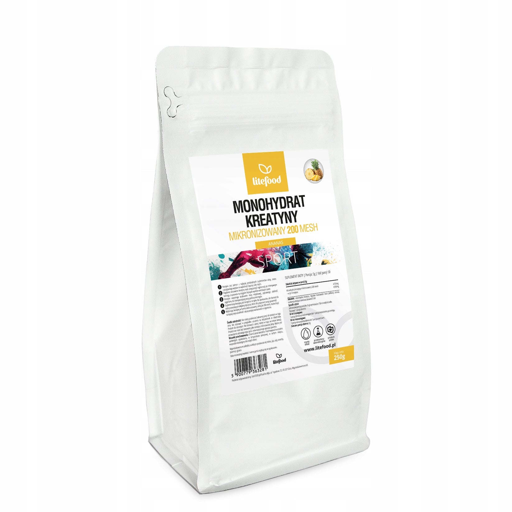 LiteFOOD - Creatine Monohydrate - Pineapple - 250 g - Powder