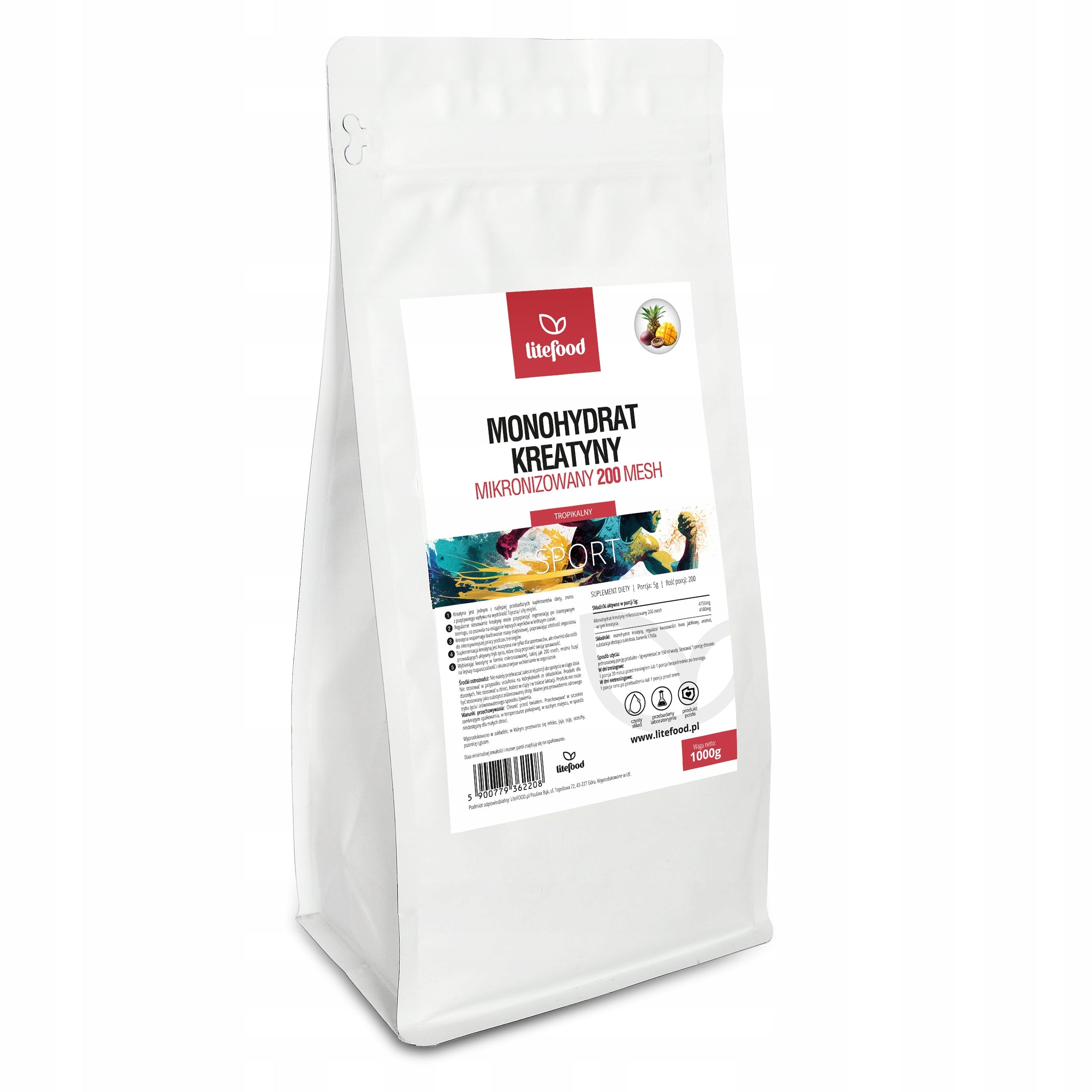 LiteFOOD - Creatine Monohydrate - Tropical - 1000 g - Powder