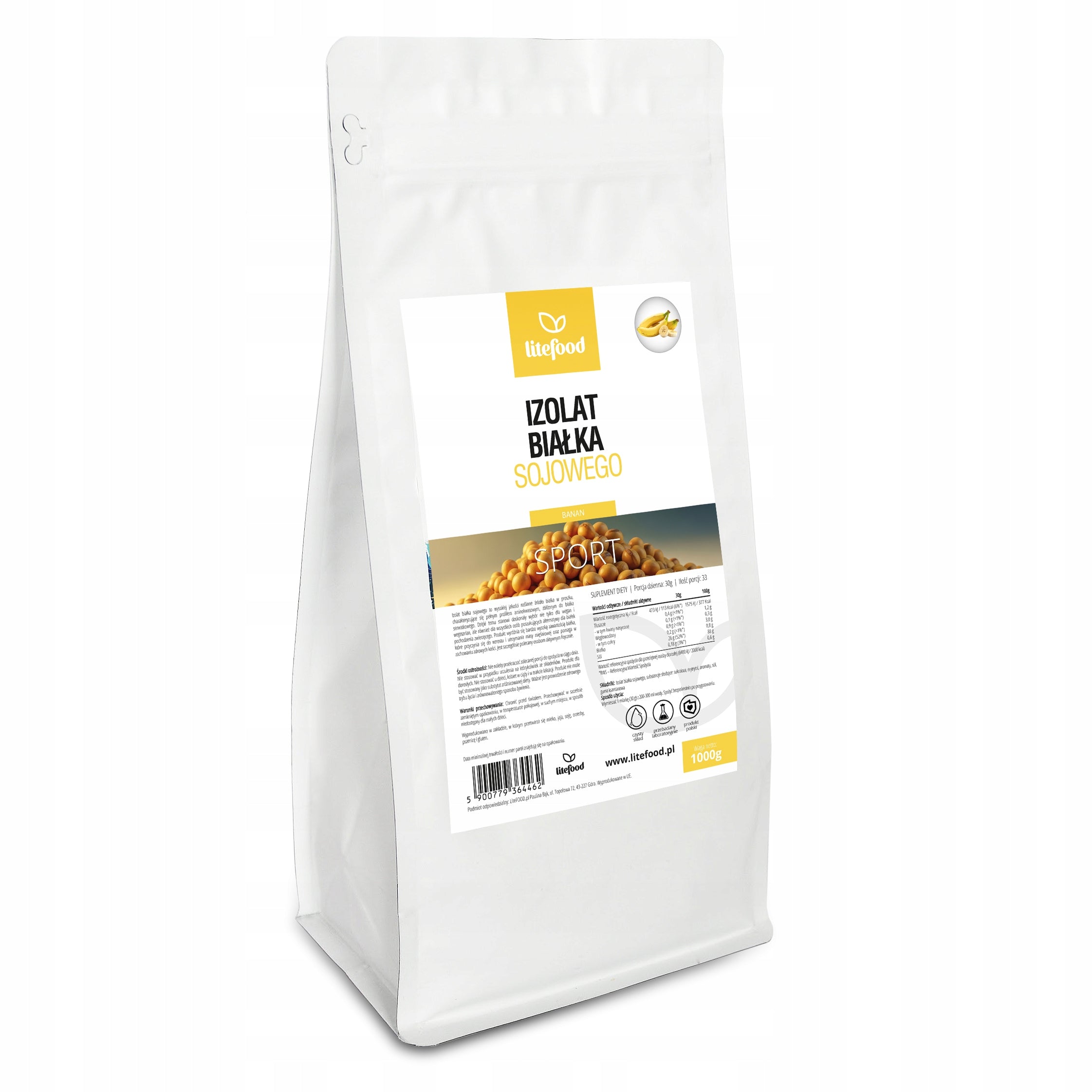 LiteFOOD - SOY PROTEIN ISOLATE 90 - SOY PROTEIN ISOLATE 1000G BANANA VEGE