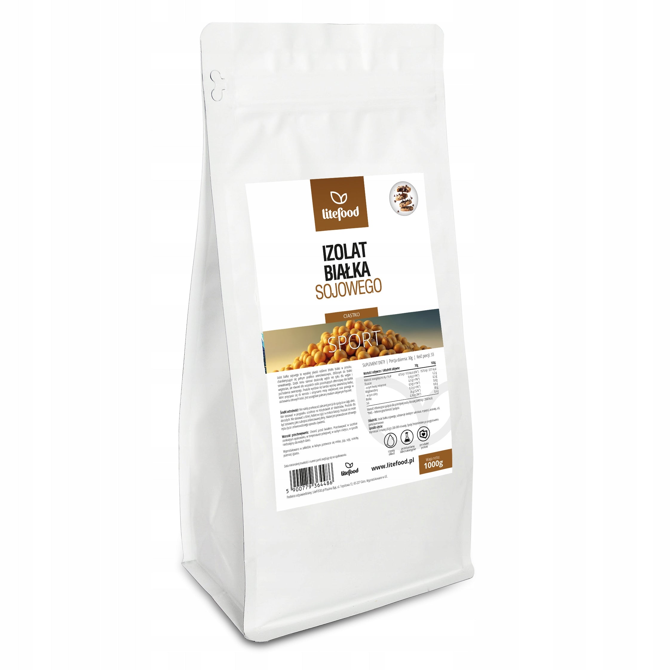 LiteFOOD - SOY PROTEIN ISOLATE 90 - SOY PROTEIN ISOLATE 1000G CAKE
