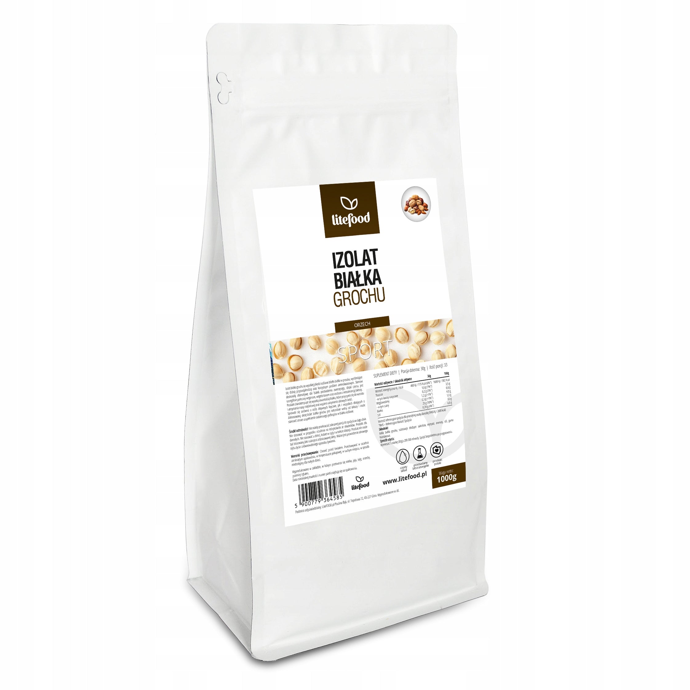 LiteFOOD - VEGAN PEA PROTEIN 1000G VEGAN PEA PROTEIN VEGE WALNUT
