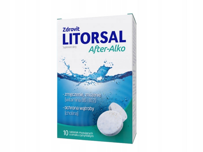Litrosal AfterAlko lemon flavour 10 effervescent tablets