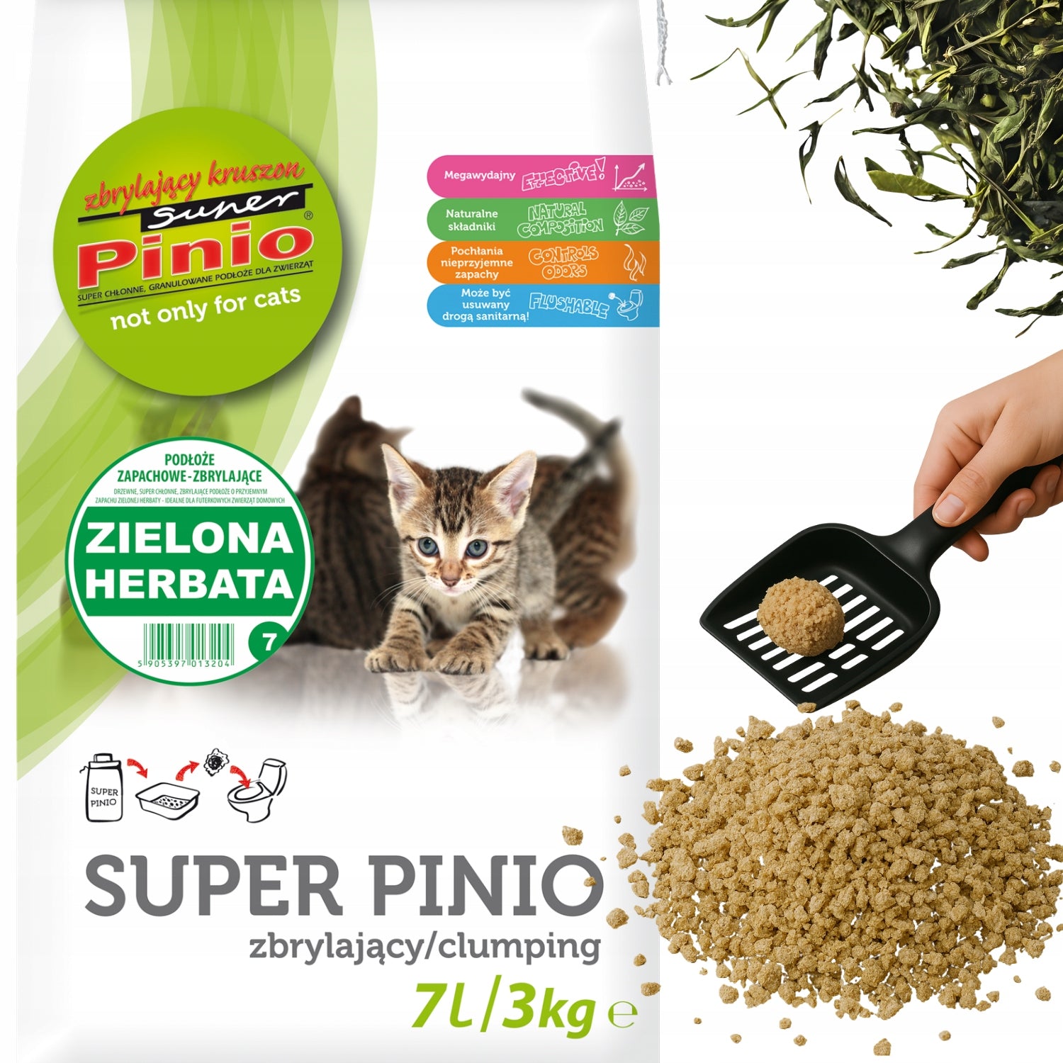 Litter Benek Pinio Crush Green Tea 4x7L EAN (GTIN) 5905397013204