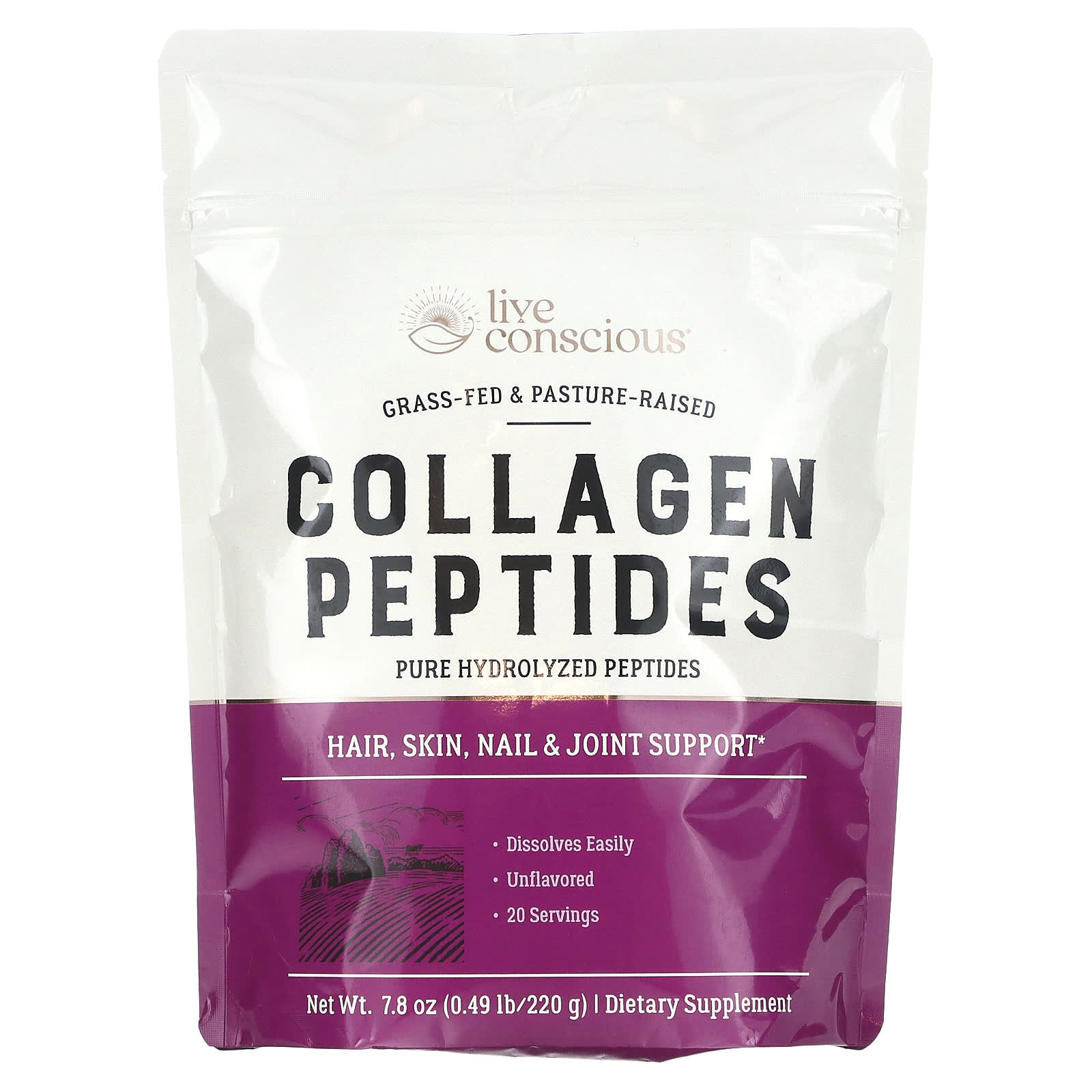Live Conscious, Collagen Peptides, Non-Aromatized, 220 g