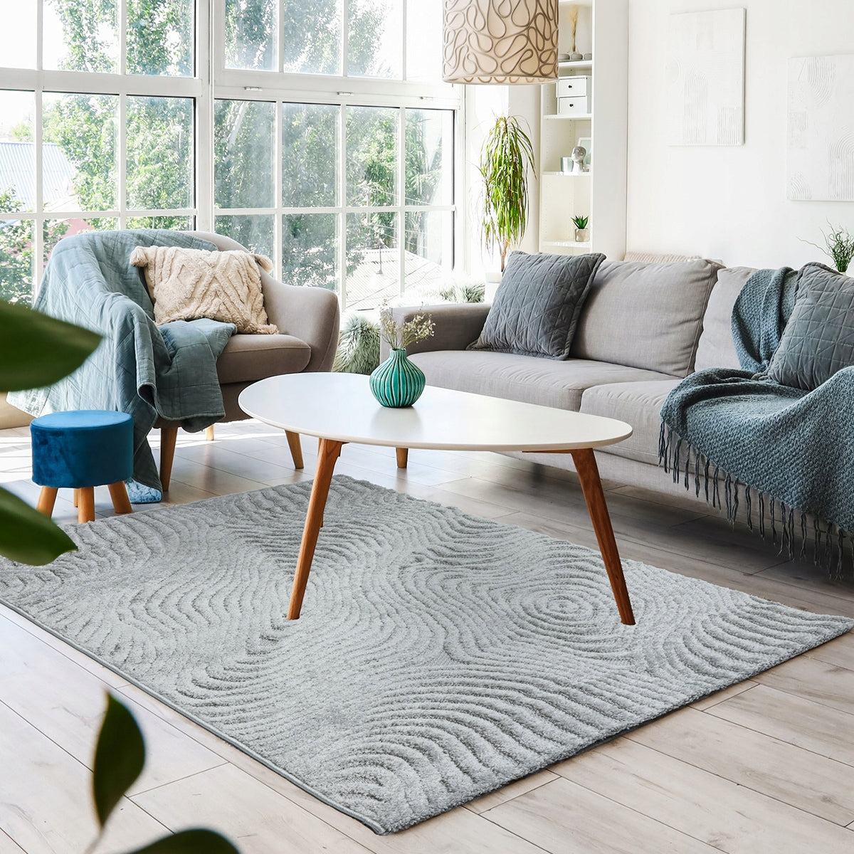 Living Room Rug 120x170 Modern Grey Fashionable Duplex Solid Durable Manufacturer code 508709