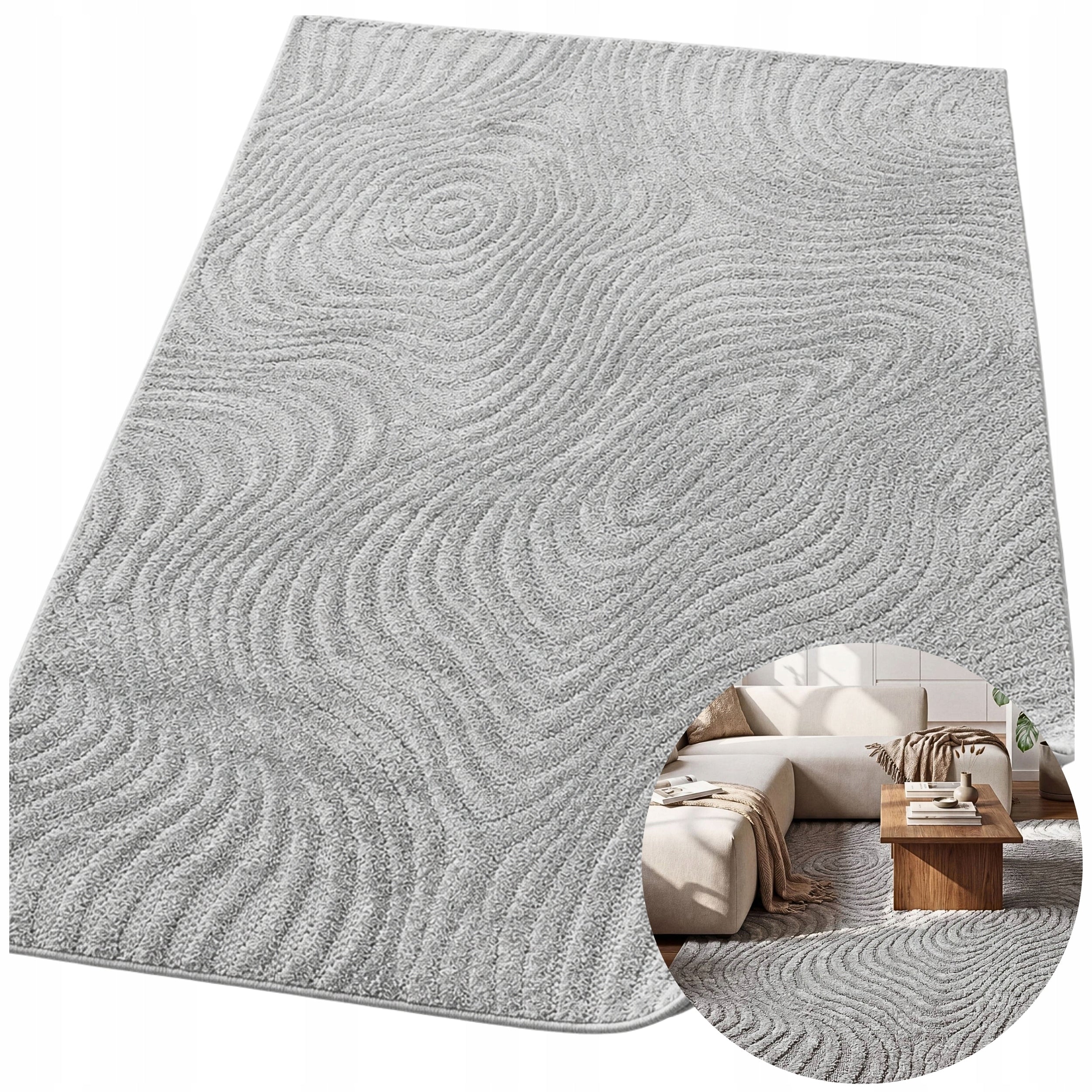 Living Room Rug 120x170 Modern Grey Fashionable Duplex Solid Durable