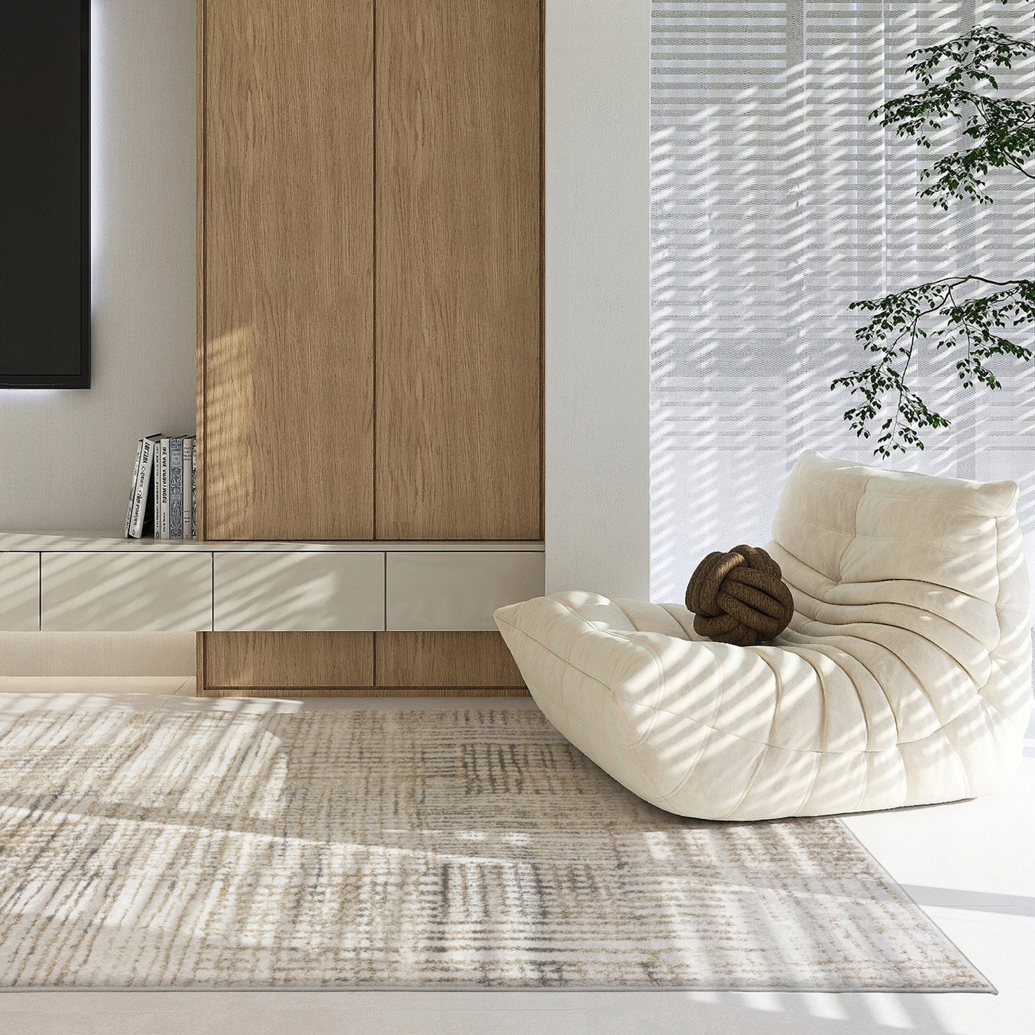 Living Room Rug 120x170cm Modern Glamour Soft Fashionable Puree Beige Length 170 cm