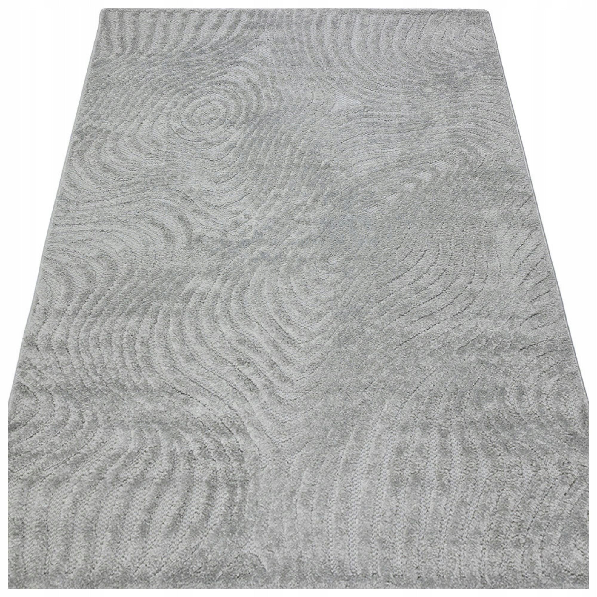 Living Room Rug 160x230cm Large Soft Modern Grey Structural 3D Pattern