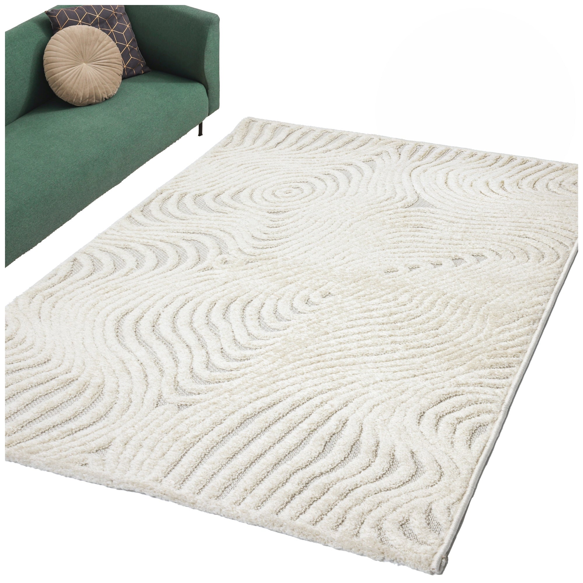 Living Room Rug 160x230cm Large Soft Modern Two-Tier Structural