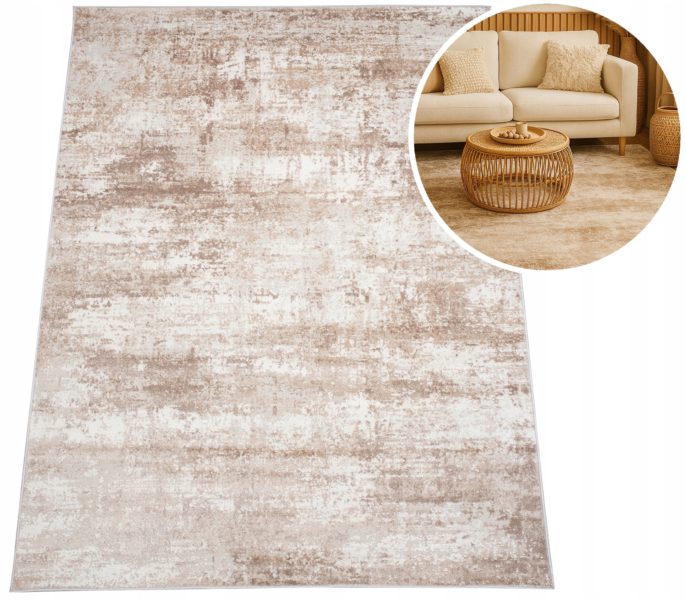 Living Room Rug CHEMEX Portland Modern Puree Beige 140X200