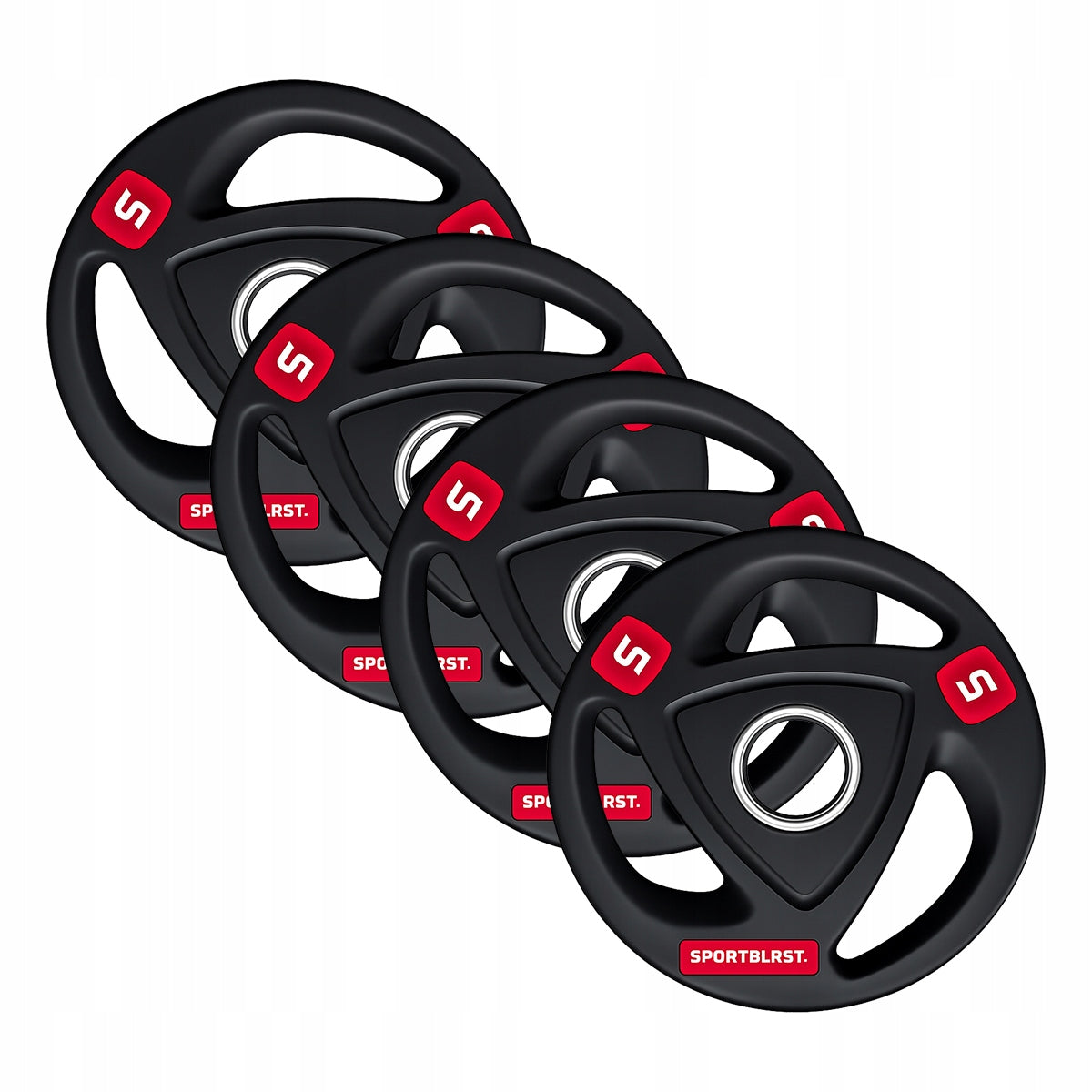 Load cast iron plates OLYMPIC 4x5kg 51mm RUBBERIZED with handles