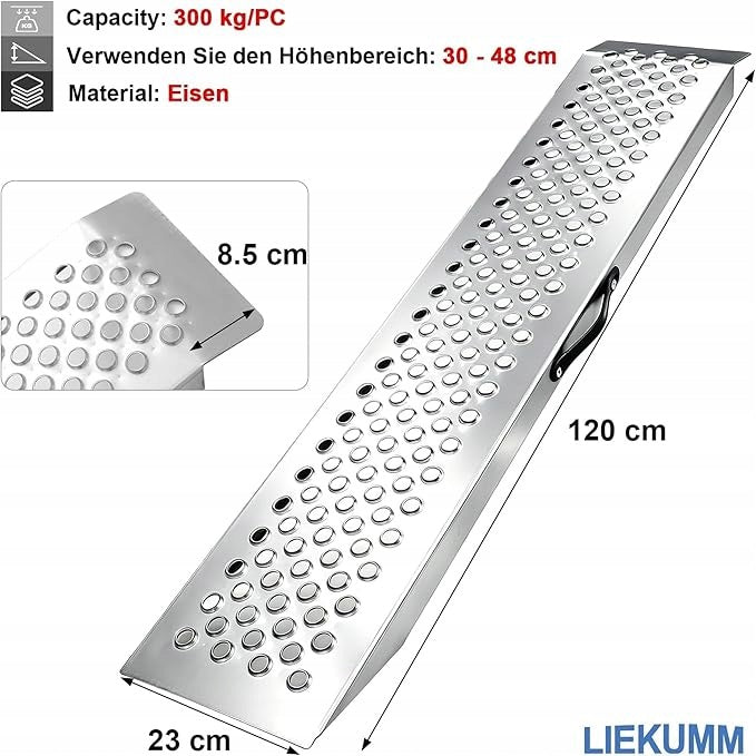 Loading ramp driveway for bike motor 120 cm with punch lifting capacity 300 kg Brand Liekumm