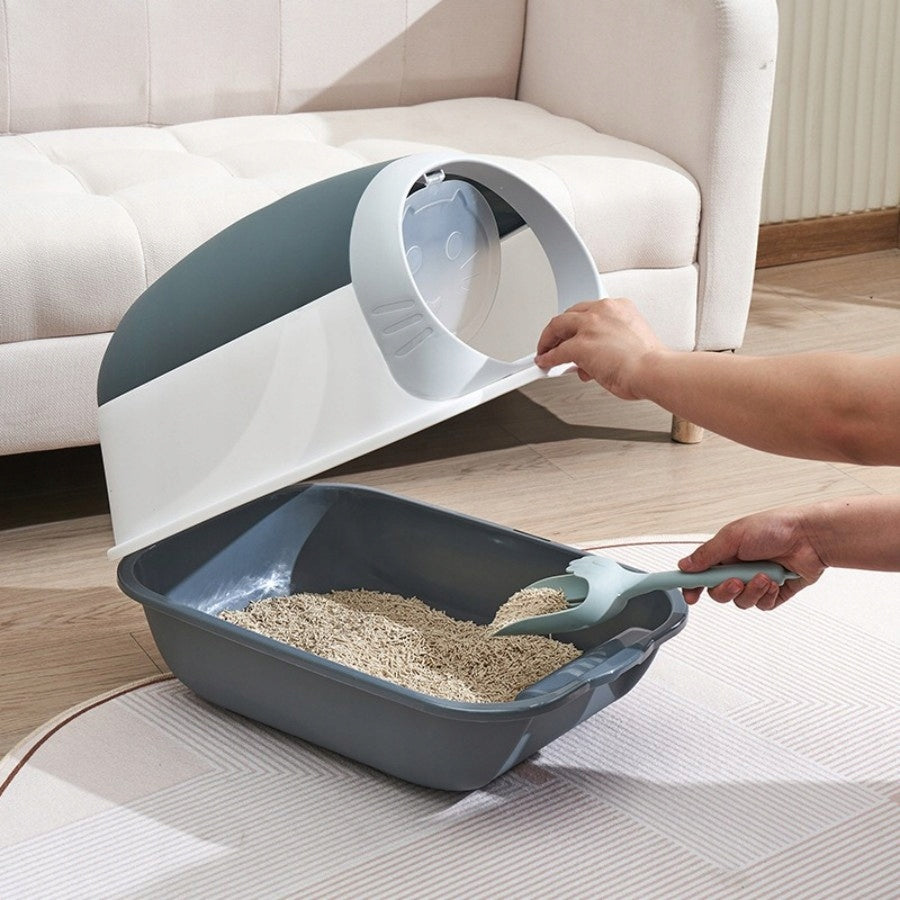 Lockable Cat Cuvette with Doors – 50x36x35cm, Easy to Clean Kind closed litter box