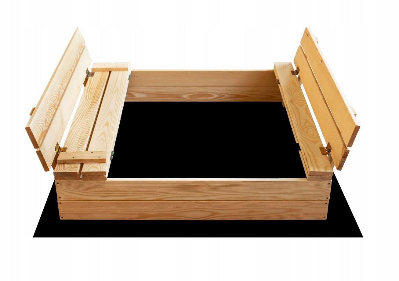Lockable Wooden Sandbox with Benches 100 cm Brand SunWood