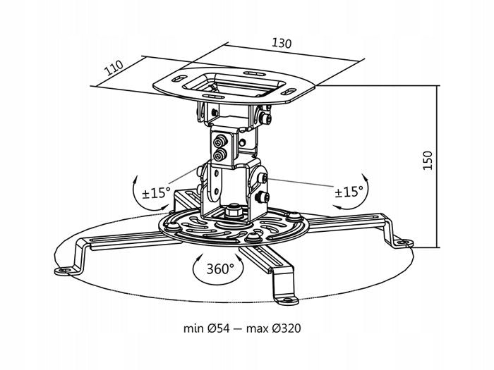 LogiLink BP0057 Ceiling Mount for Projector, 150 mm Arm Manufacturer code 604403957