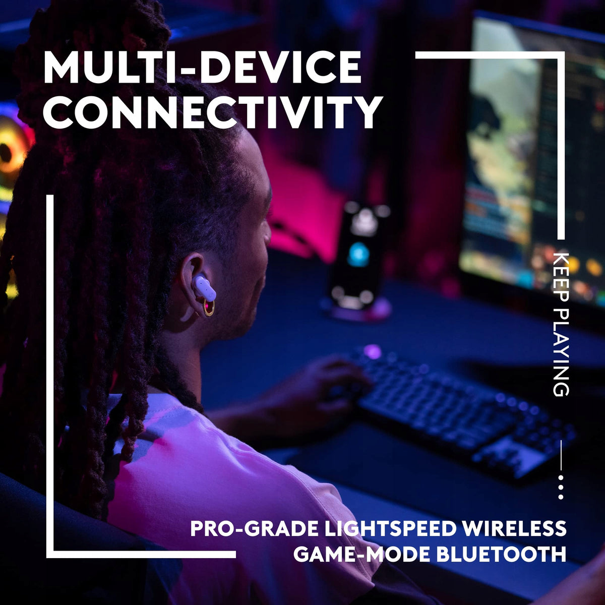 Logitech G FITS True Wireless Gaming Earbuds, Custom Molded Fit, LIGHTSPEE Brand Logitech