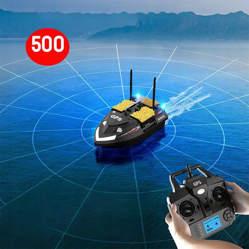 Lokeevan V802 Pro Bait boat GPS 4 tanks 160 points 500m black +HandBag Range 500 m