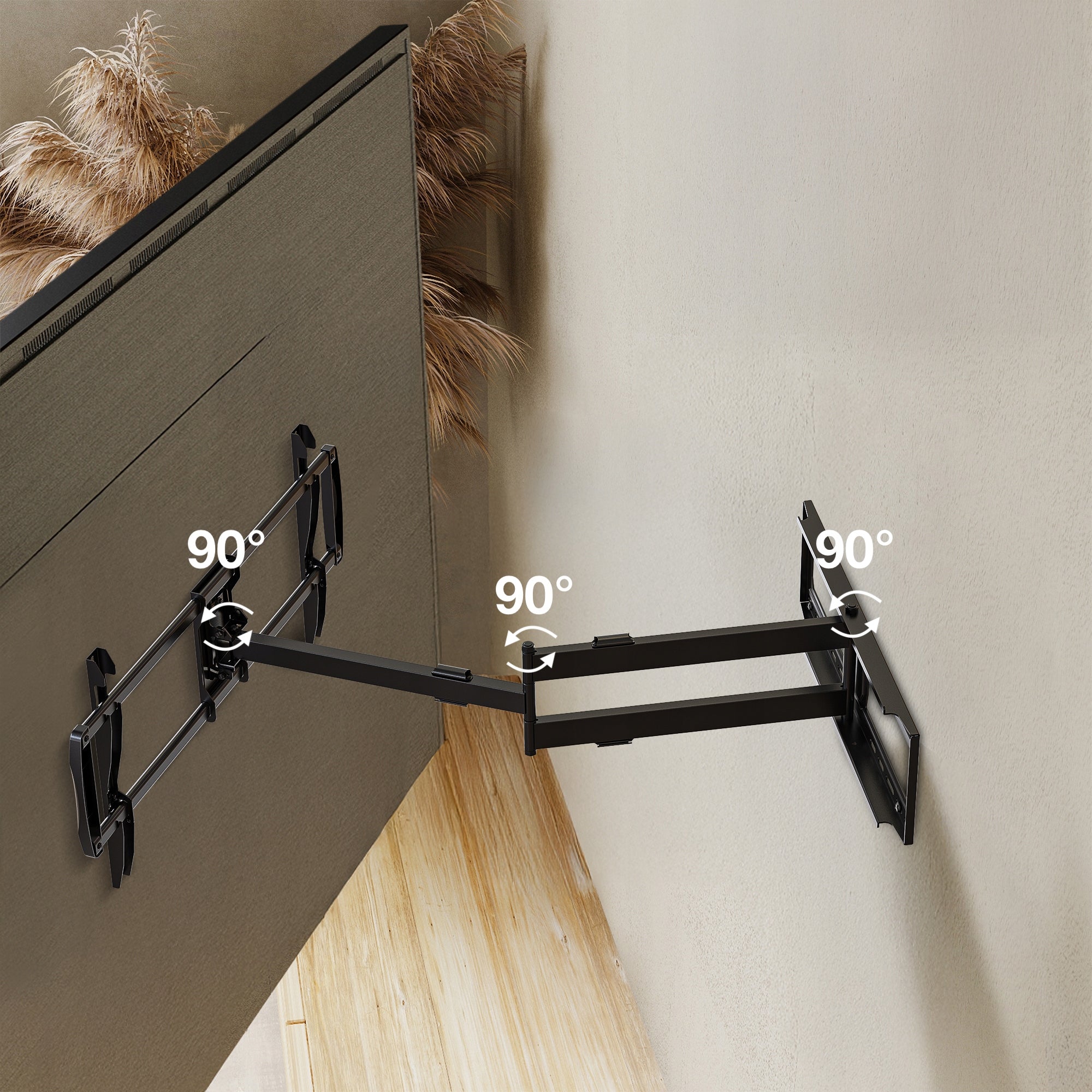 Long Arm 108cm TV HANGER HOLDER TV 43-95 Inches 90 Degree Rotation Packaging status original