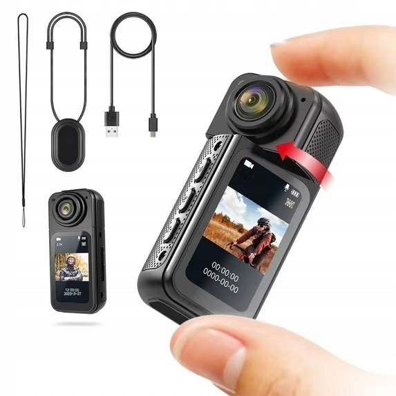 Long Battery Life Mini Action Camera HD Camera 180° Rotating Lens