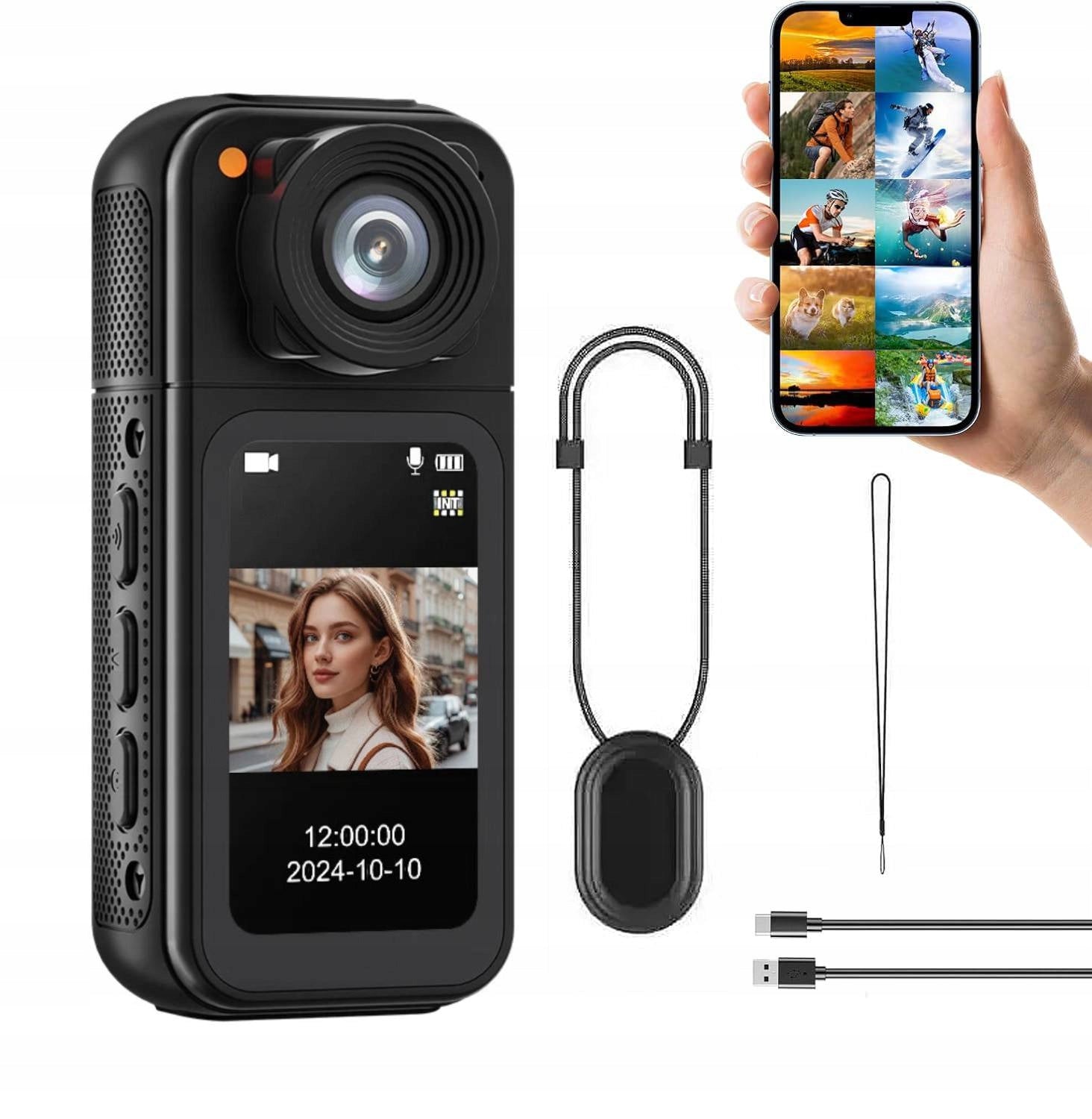 Long Battery Life Mini Action Camera HD Camera 180° Rotating Lens