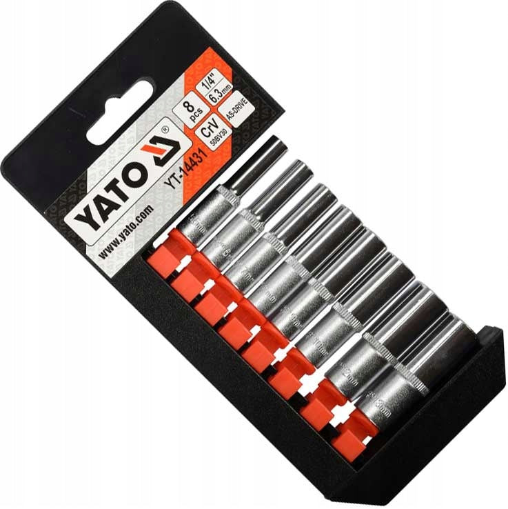 Long sockets 1/4" 5,5-13 mm set of 8