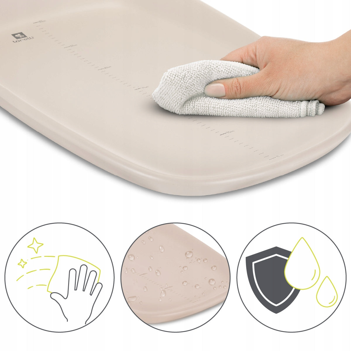 Lorelli Changing Table Foam Soft Changing Mat with Measure LULU Grey Length 68 cm
