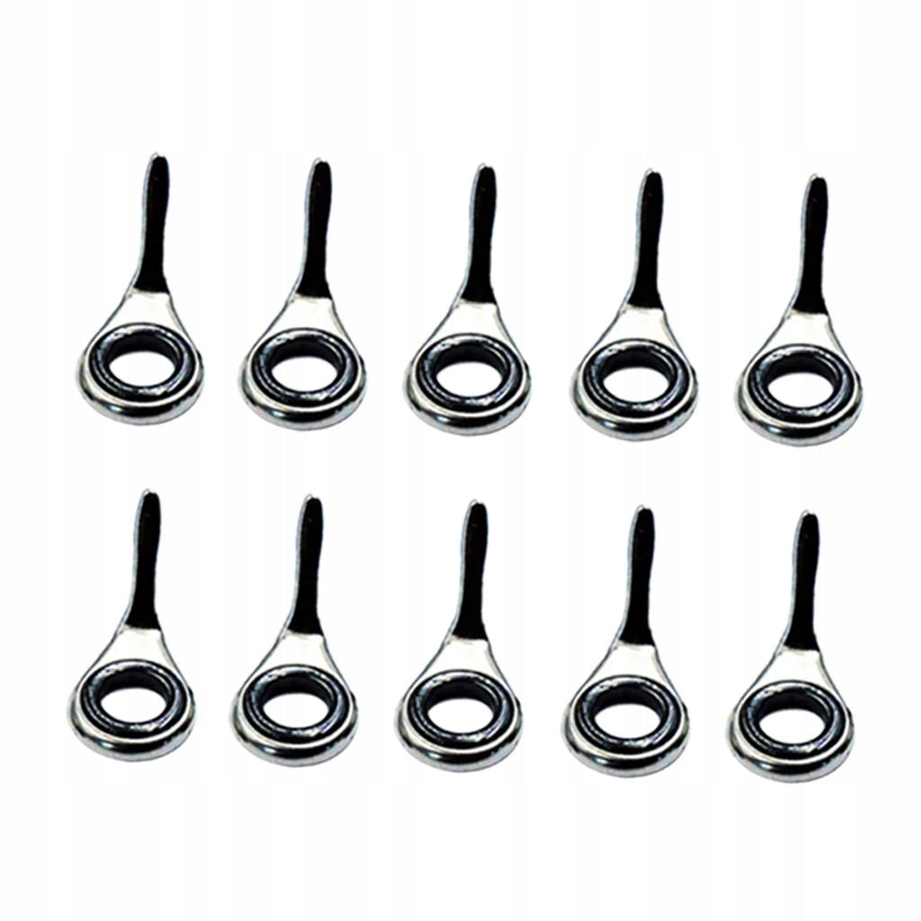 Lots 10 Fishing Rod Guides 7 Sizes Circle Pole Model pierścienie oczne ze stali nierdzewnej na pręt