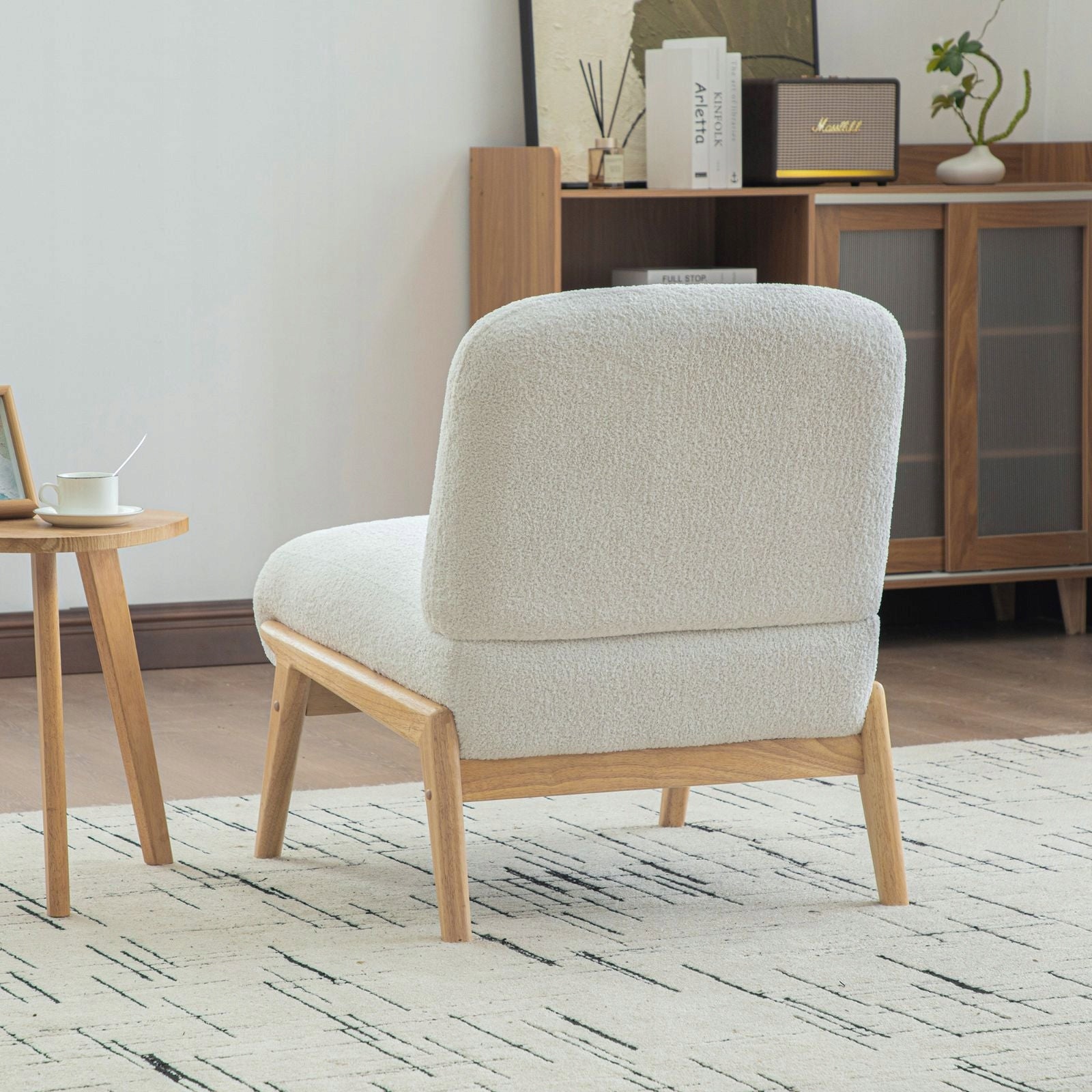 Lounge chairs with ground and wooden frames for living rooms and bedrooms Furniture depth 76 cm