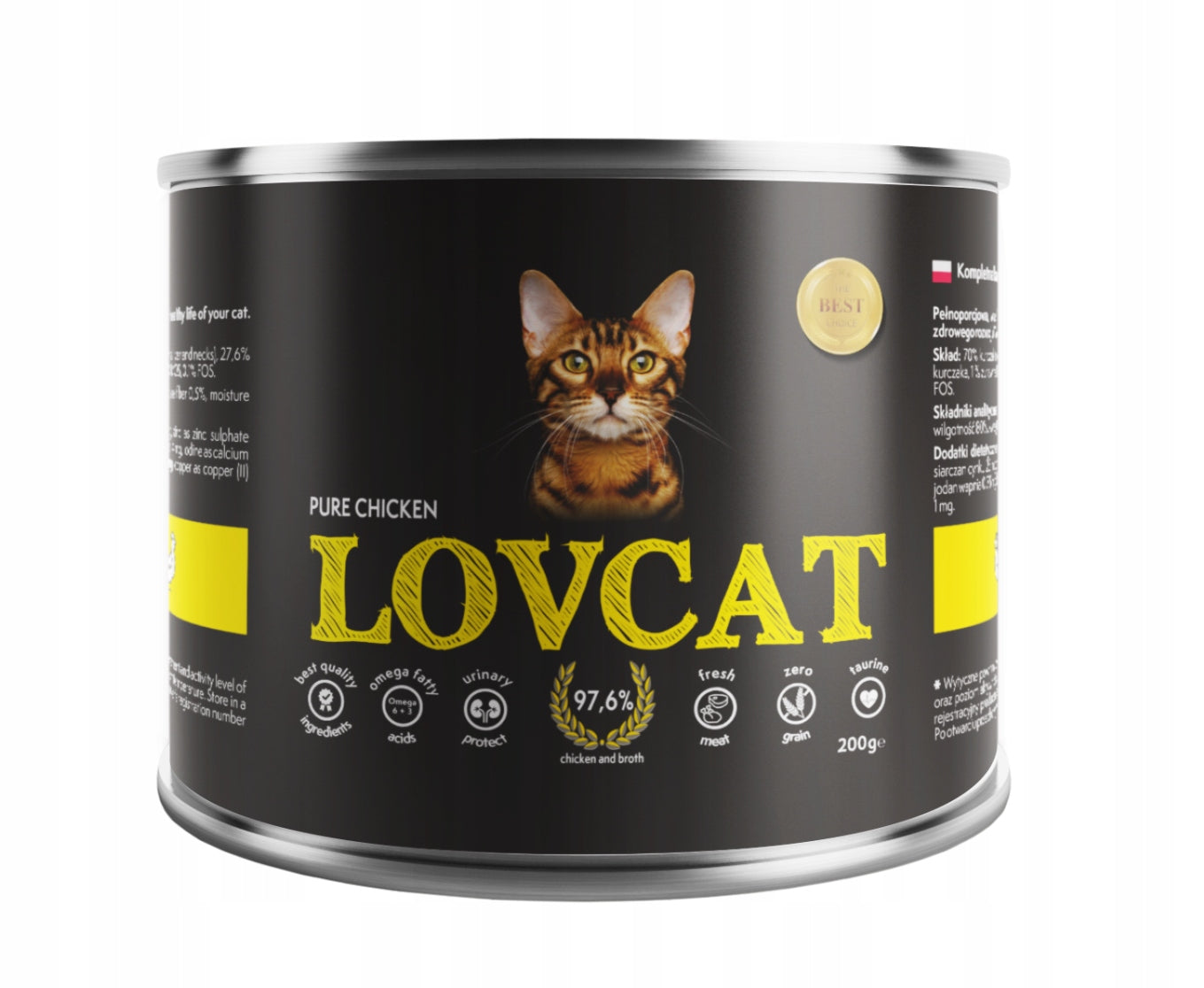 Lovcat Pure Chicken can 200g Packaging status original