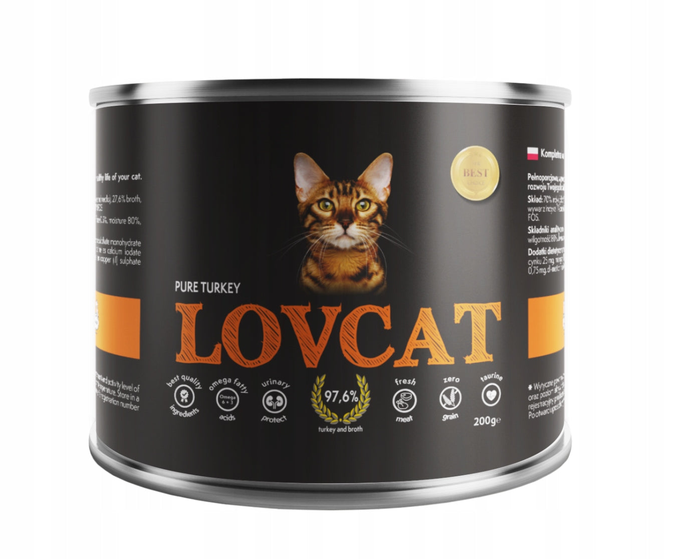 Lovcat Pure Turkey can 200g Packaging status original