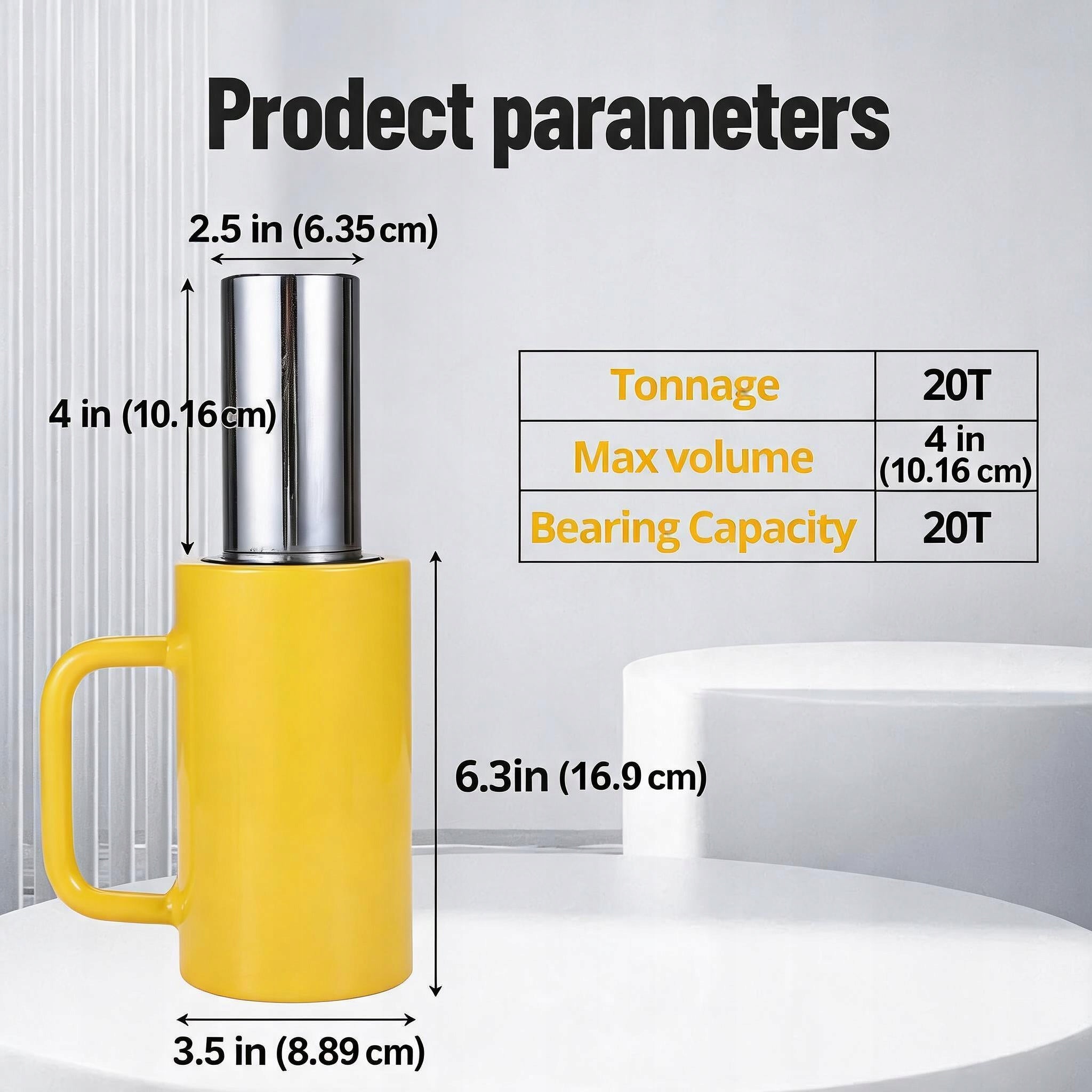Low Profile Hydraulic Jack, 20 Ton Capacity, 10cm Sturdy Steel Cylinder Brand no brand