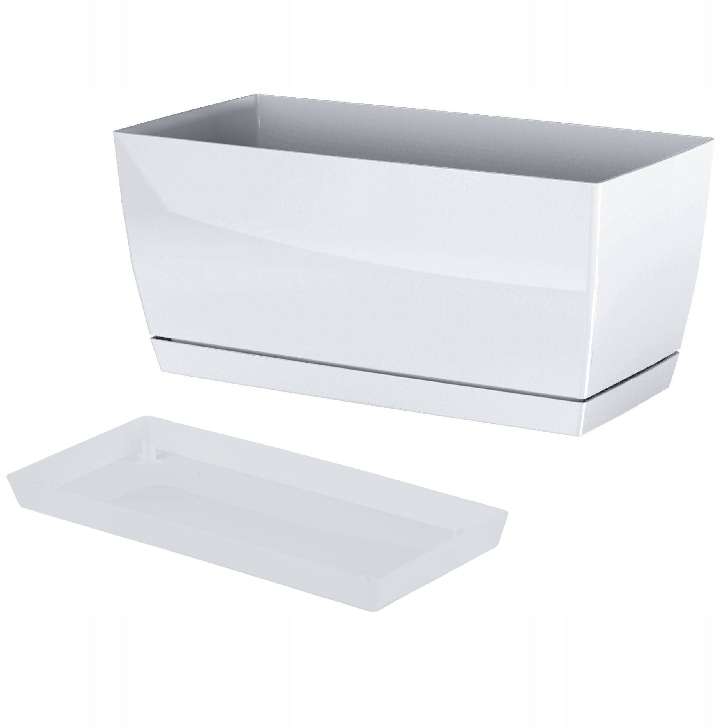 Low rectangular flower pot in gloss 29cm Planter + stand Brand DIKEL