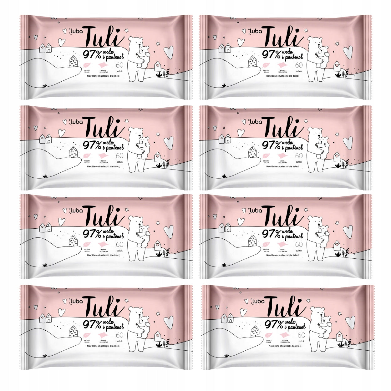 Luba Tuli Water Wipes 97% Water Panthenol 8x60pcs Manufacturer code 5903968221133