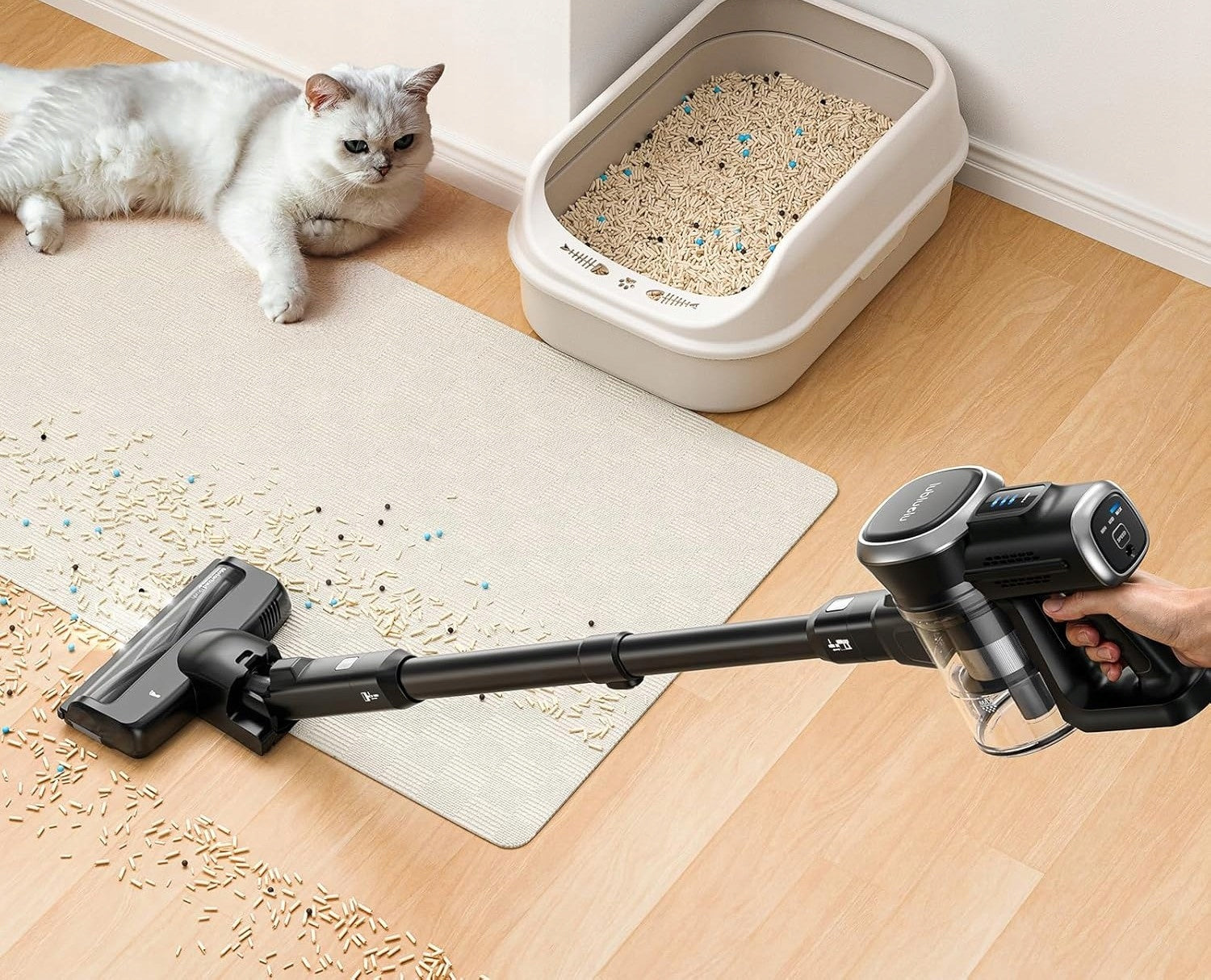 Lubluelu Cordless Vacuum Cleaner 25kPa 220W LED HEPA 50min Wireless Manufacturer code 202