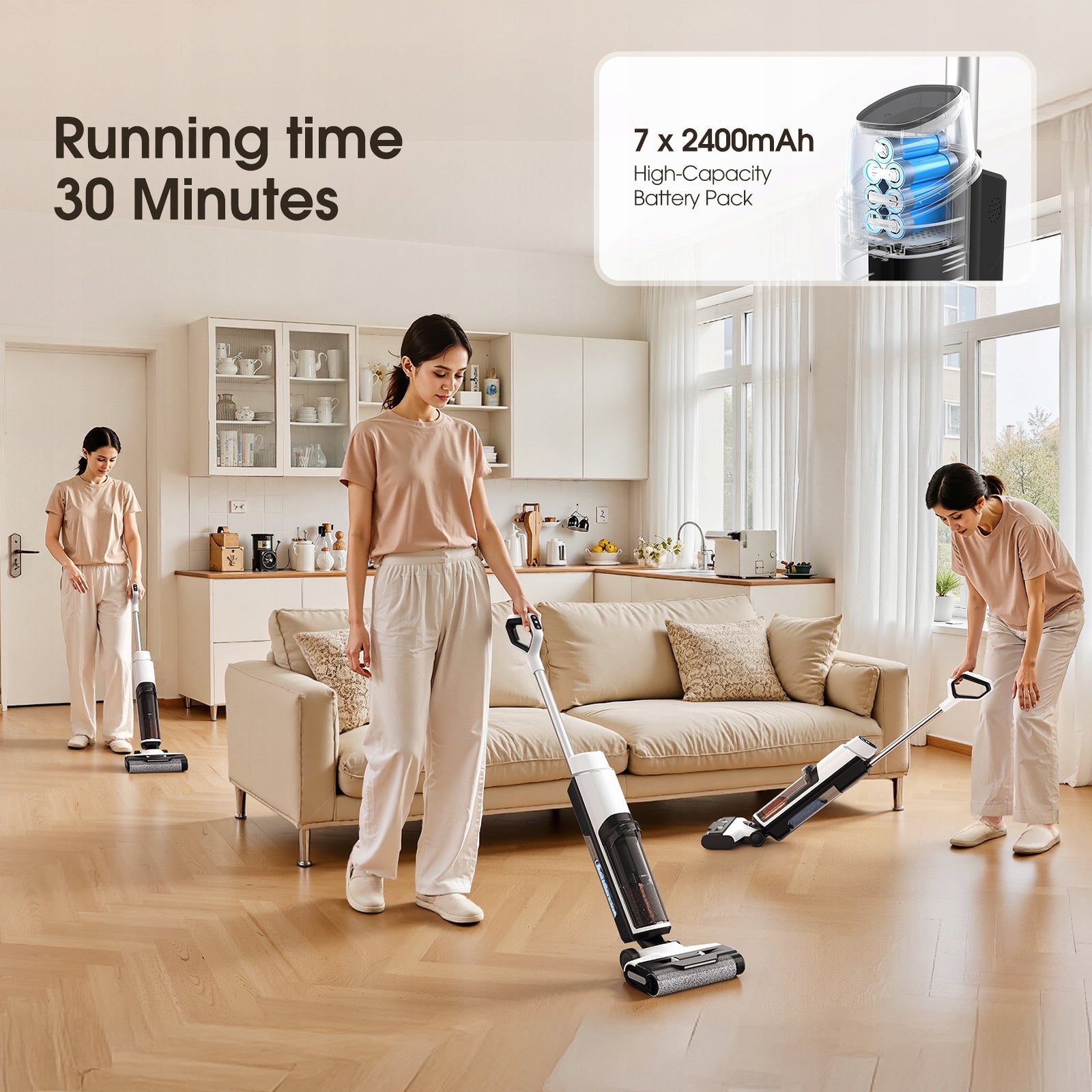 Lubluelu T8A Vertical Vacuum Cleaner Self-Cleaning Wireless Brushless Motor Wet mode yes
