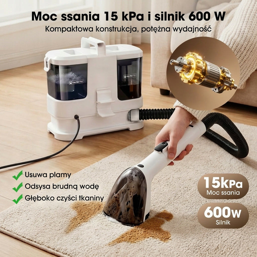 Lubluelu V2 ODKURZACZ PIORĄCY DO DYWANÓW TAPICERKI MOCNY MOKRO SUCHO 12Kpa Brand Lubluelu