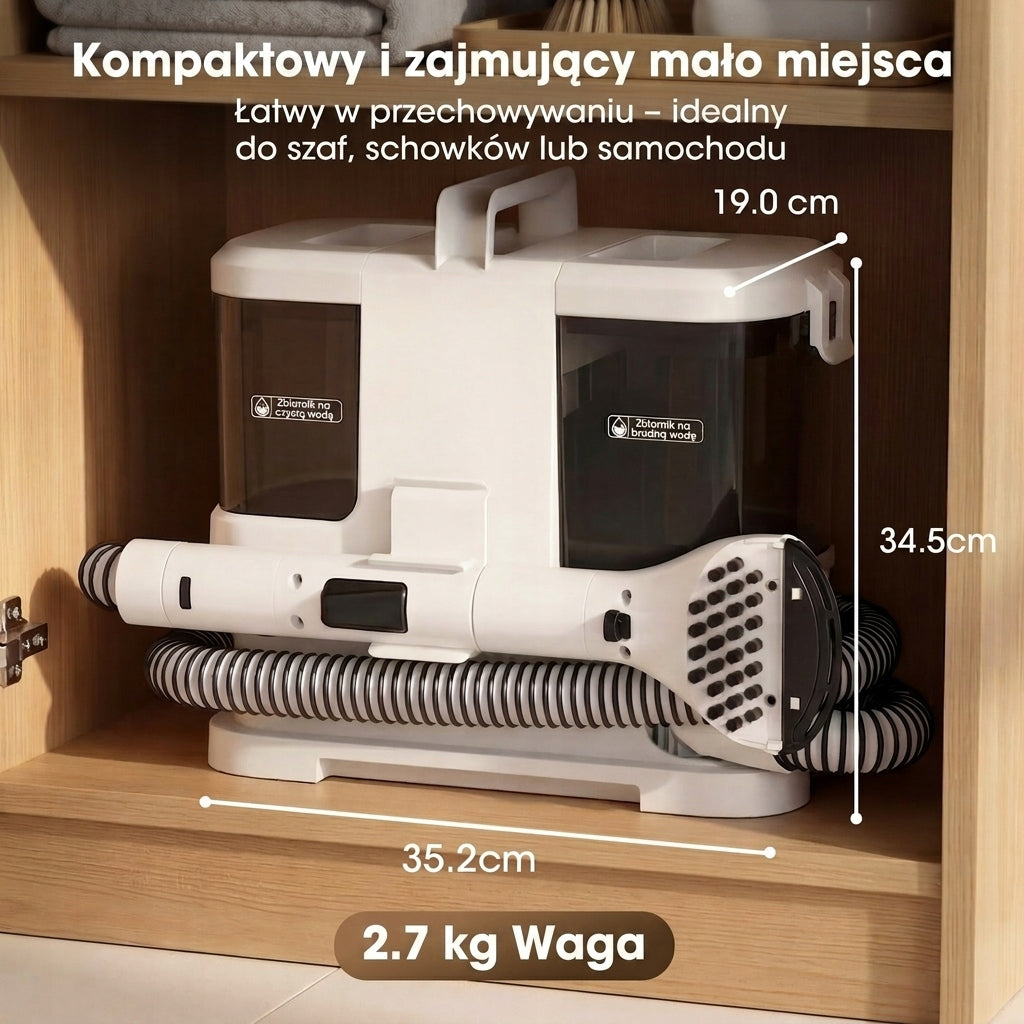 Lubluelu V2 ODKURZACZ PIORĄCY DO DYWANÓW TAPICERKI MOCNY MOKRO SUCHO 12Kpa Clean water tank capacity 1 l