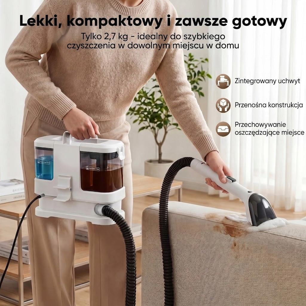 Lubluelu V2 ODKURZACZ PIORĄCY DO DYWANÓW TAPICERKI MOCNY MOKRO SUCHO 12Kpa Model V2
