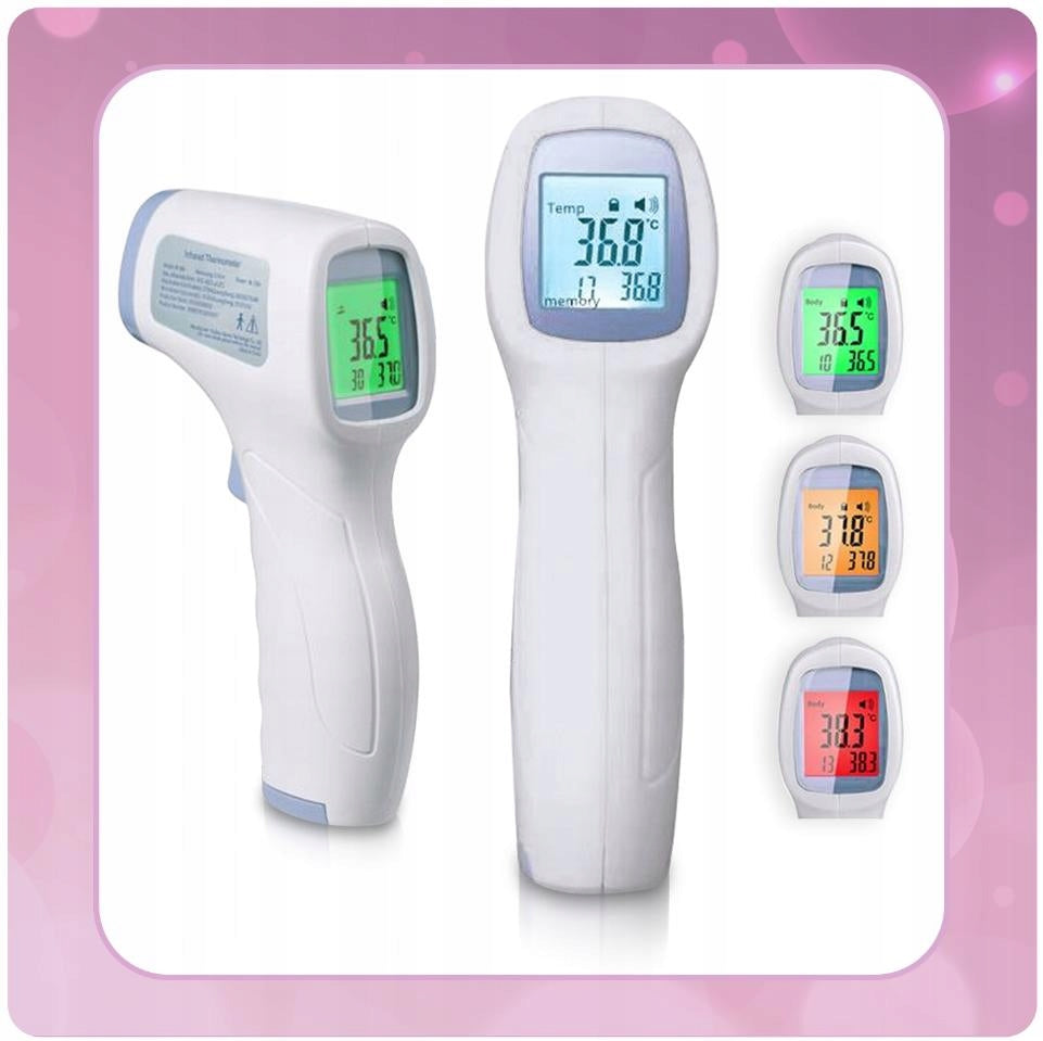 Lucky LCD non-contact thermometer purple with fever alarm Medical device no