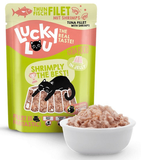 Lucky Lou Extrafood Tuna and shrimp in jelly sachet 70g