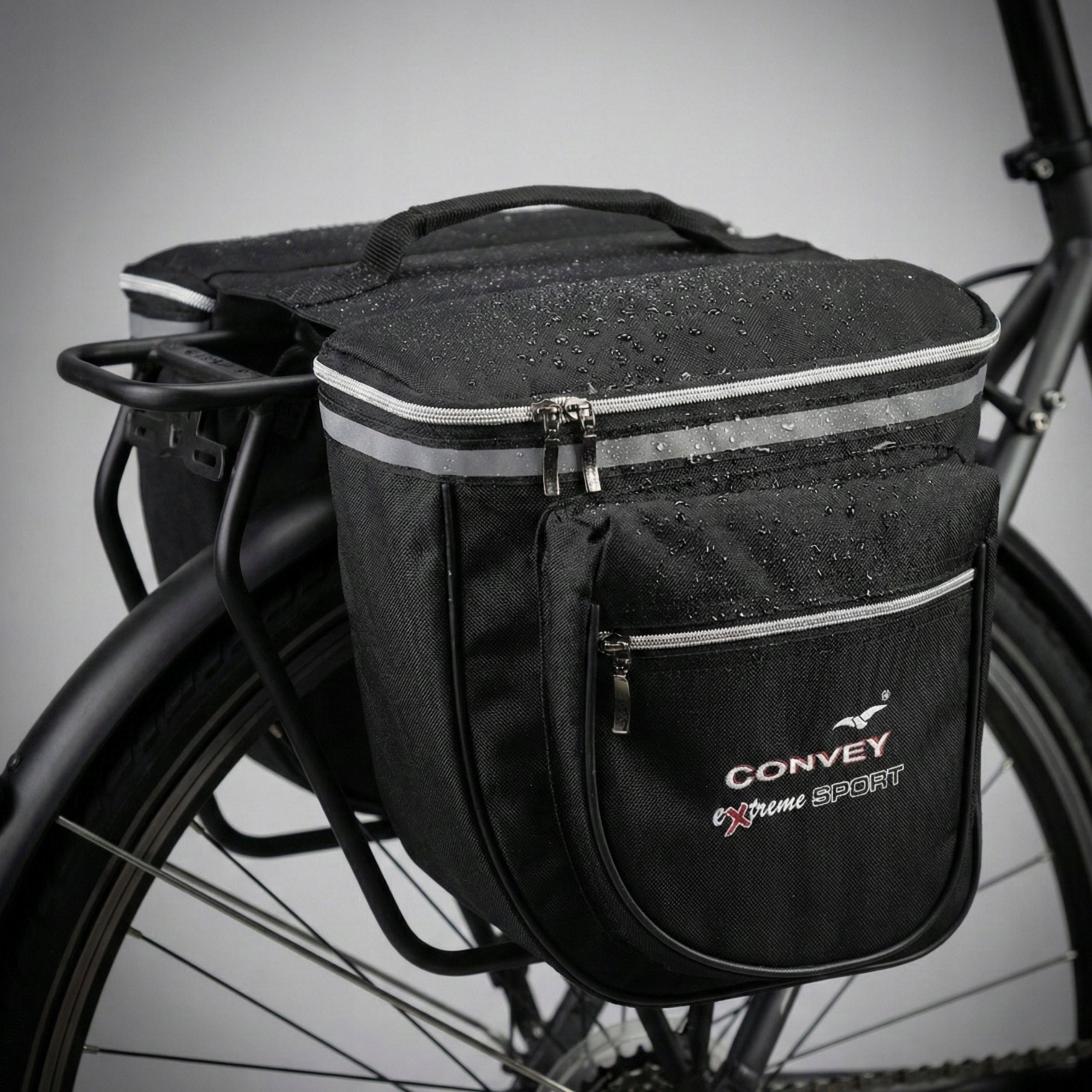 Luggage bag bicycle pouch two compartments Codura Polish Product Convey Kind rear